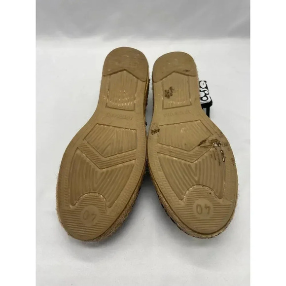 Eric Michael Black and White Floral Slip On Sling Back Espadrilles - Picture 8 of 11